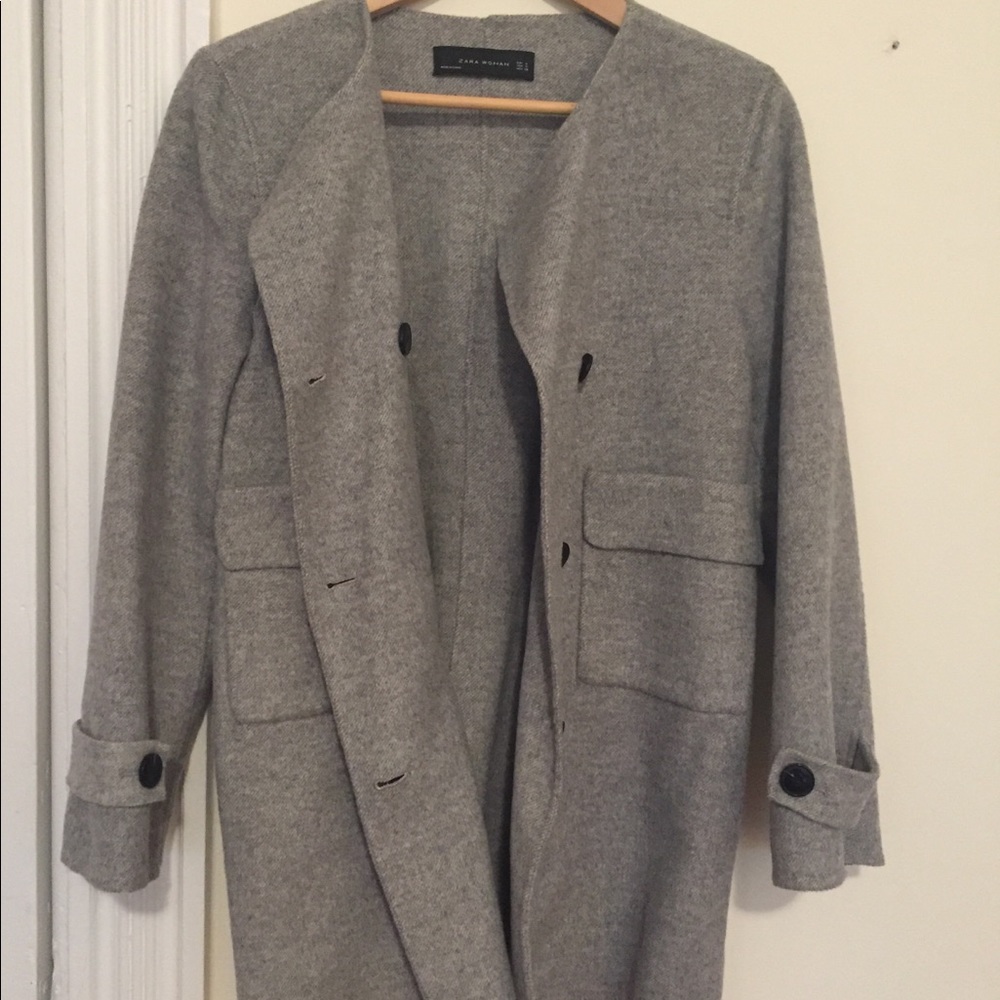 Zara Women’s Handmade Coat Gray. Size Small. - Picture 4 of 8